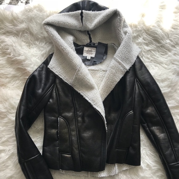 Esley Jackets & Blazers - Esley Faux Leather and Wool Lined Jacket